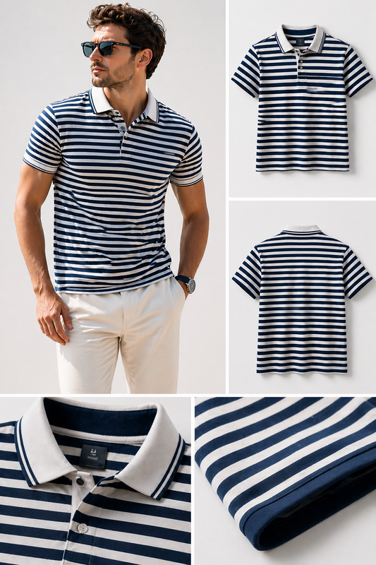 Polo Homme Premium  Marc O'POLO Style Marin BLEU