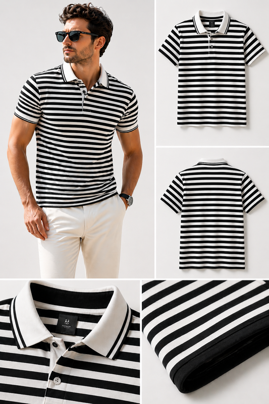 Polo Homme Premium  Marc O'POLO Style Marin NOIR